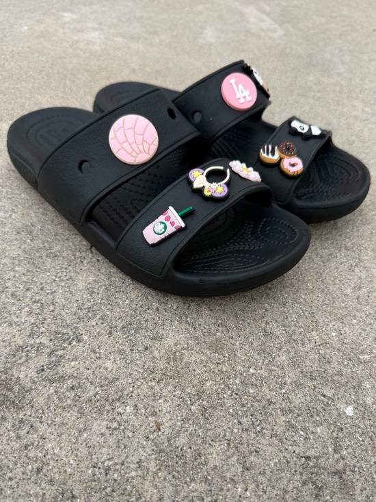 CROCS Shoes - Crocs Sandals Two Strap Slides womens 6 Mens Sz 4 Black Birkencrocs summer pool